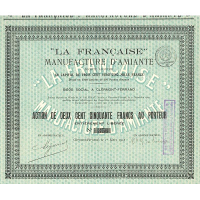 "La Française" Manufacture d'Amiante (Act 250 F)