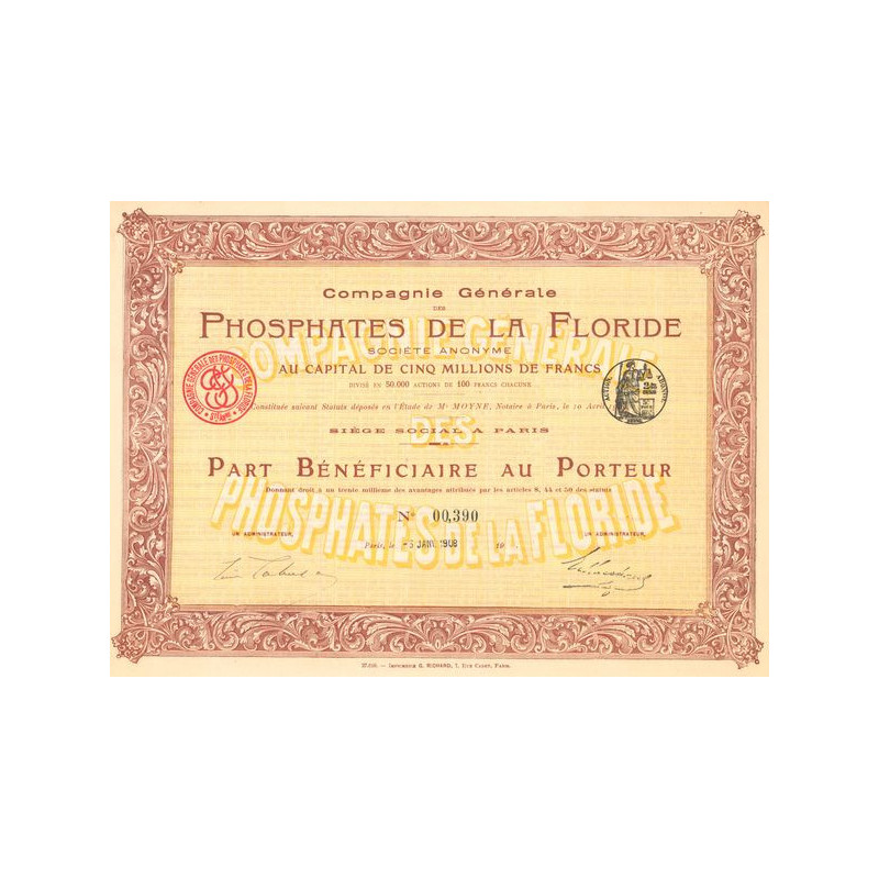 Cie Gale des Phosphates de la Floride (PB)