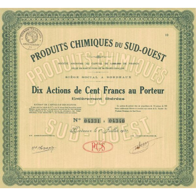 Produit Chimiques du Sud-Ouest (Titre 10 Act 100 F)