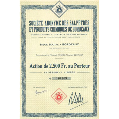 S.A. des Salpêtres et Produts Chimiques de Bordeaux (Act 2500 F)