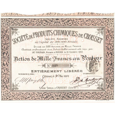 Sté de Produit Chimiques de Croisset (Act 1000 F)