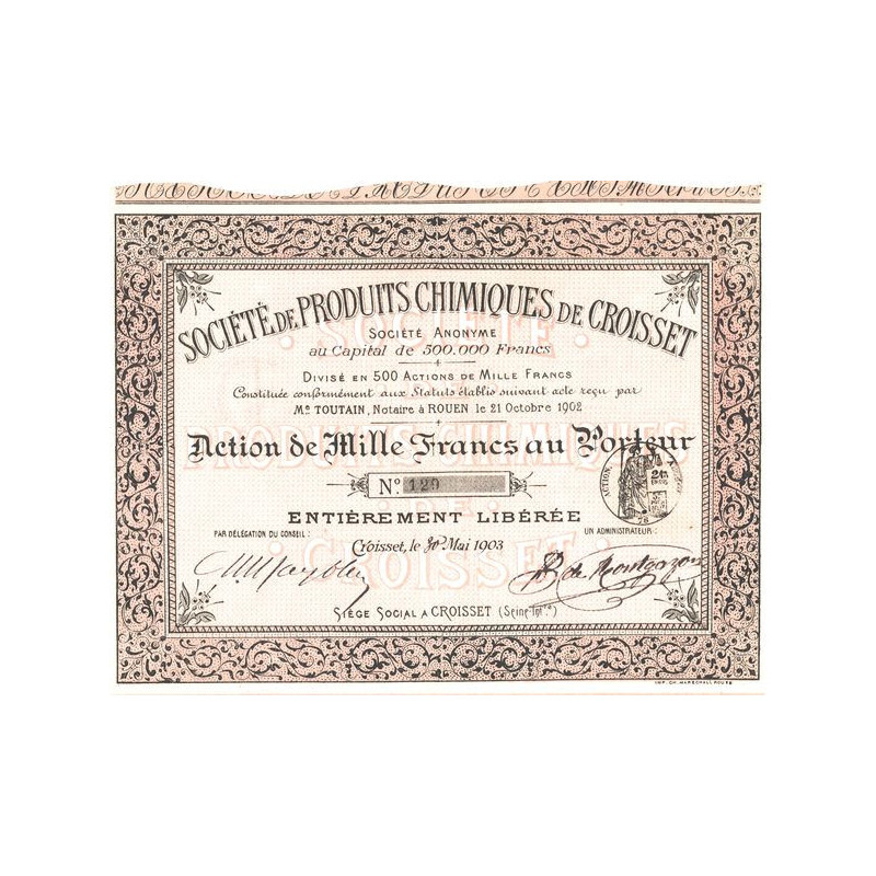 Sté de Produit Chimiques de Croisset (Act 1000 F)