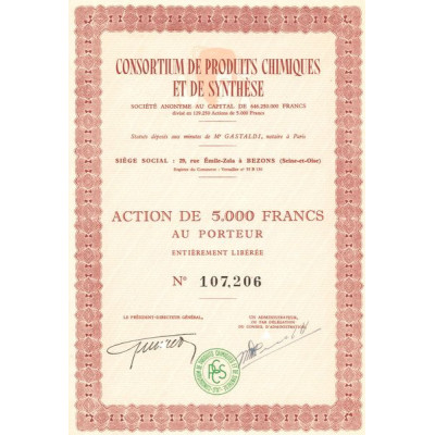 Consortium de Produits Chimiques et de Synthèse (Act 5000 F)