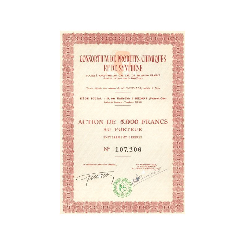 Consortium de Produits Chimiques et de Synthèse (Act 5000 F)