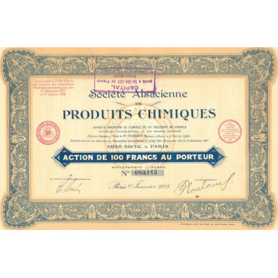Sté Alsacienne de Produits Chimiques (Act 100 F)