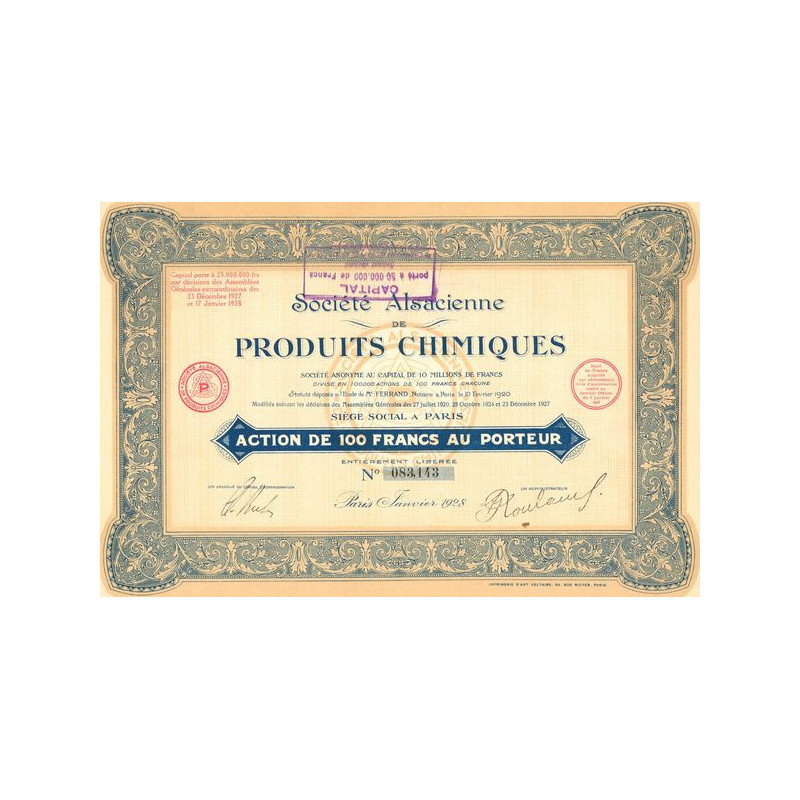 Sté Alsacienne de Produits Chimiques (Act 100 F)