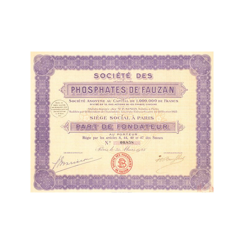 Sté des Phosphates de Fauzan (PF)