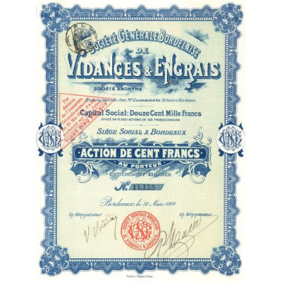 Sté Générale Bordelaise de Vidanges & Engrais (Act 100 F)