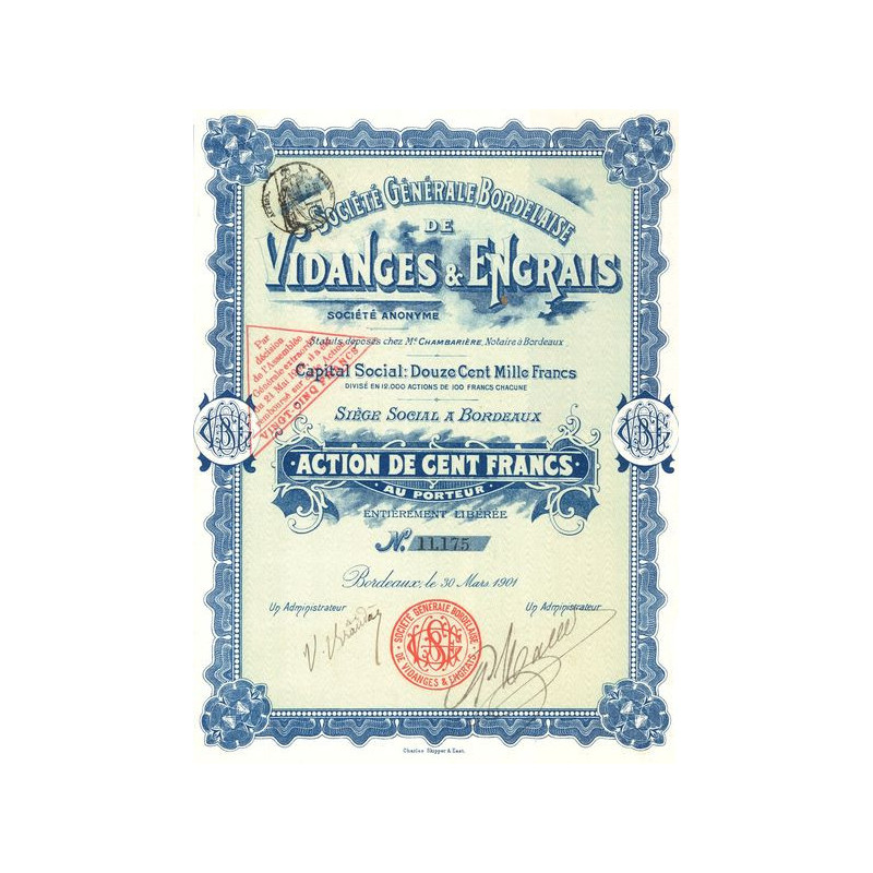 Sté Générale Bordelaise de Vidanges & Engrais (Act 100 F)