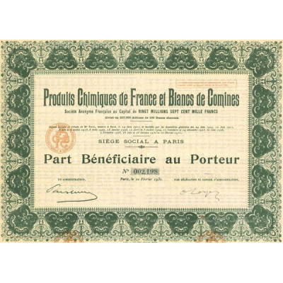 Produits Chimiques de France et Blancs de Comines (PB)