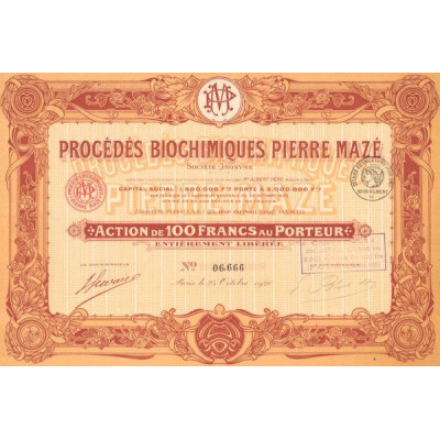 Procédés Biochimiques Pierre Mazé (Act 100 F)