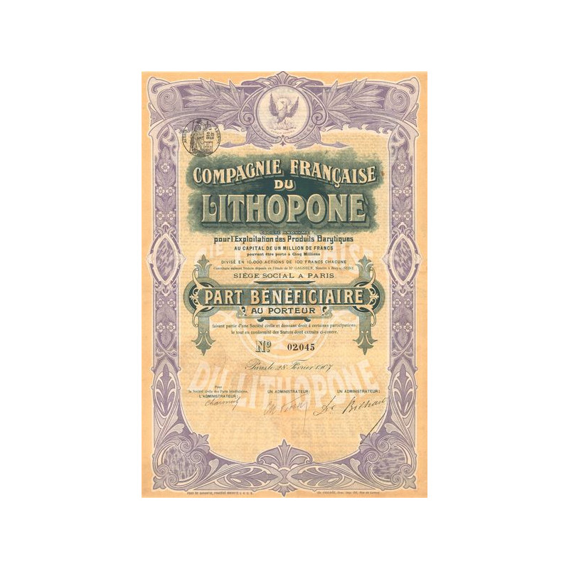 Cie Française du Lithopone (PB)