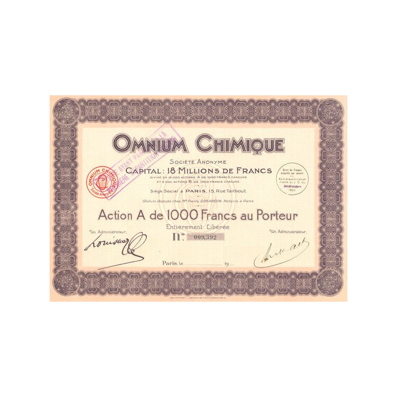 Omnium Chimique (Act A 1000 F)