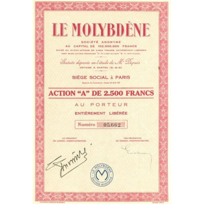 Le Molybdène (Act A 2500 F)