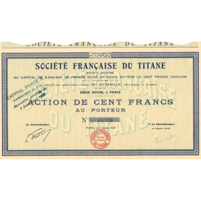 Sté Française du Titane (Act 100 F)