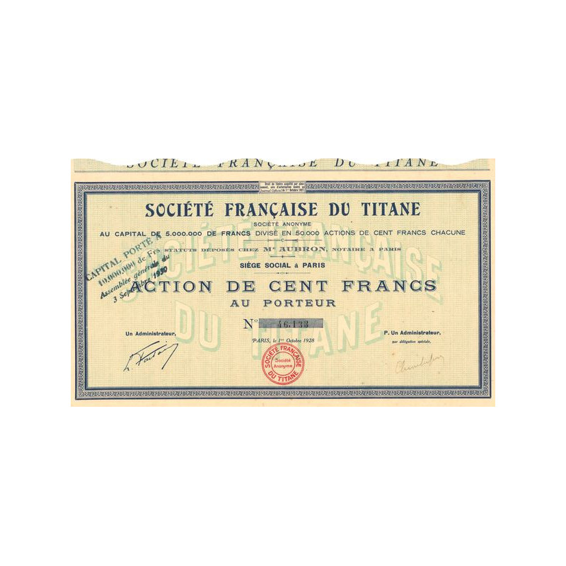 Sté Française du Titane (Act 100 F)