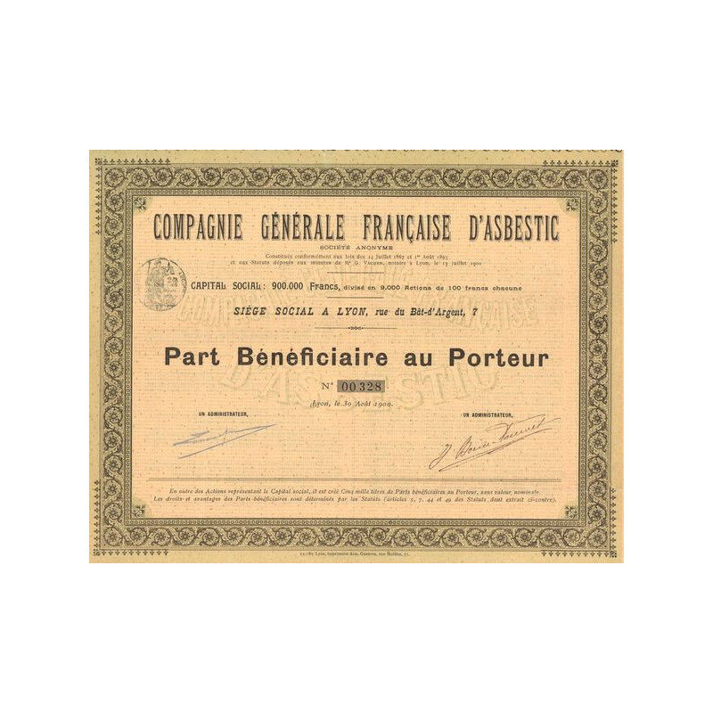 Cie Générale Française d'Asbestic (PB)
