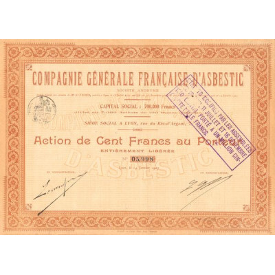 Cie Générale Française d'Asbestic (Act 100 F)