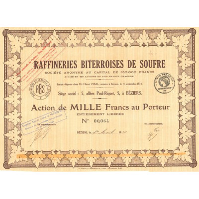 Raffineries Biterroises de Soufre (Act 1000 F)