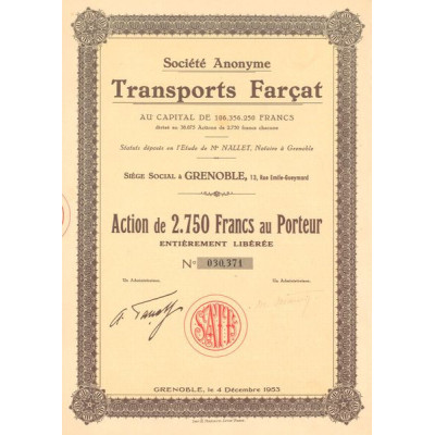 S.A. Transports Farçat (Act 2750 F)