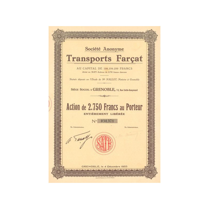 S.A. Transports Farçat (Act 2750 F)