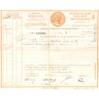 Dette Publique - Rente 4.5 % 1932