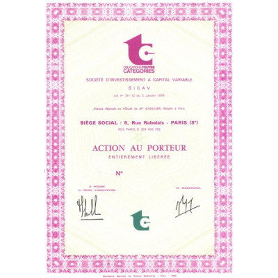 Obligations Toutes Catégories - Sté d'Investissement à Capital Variable (Act) (Blanquette)