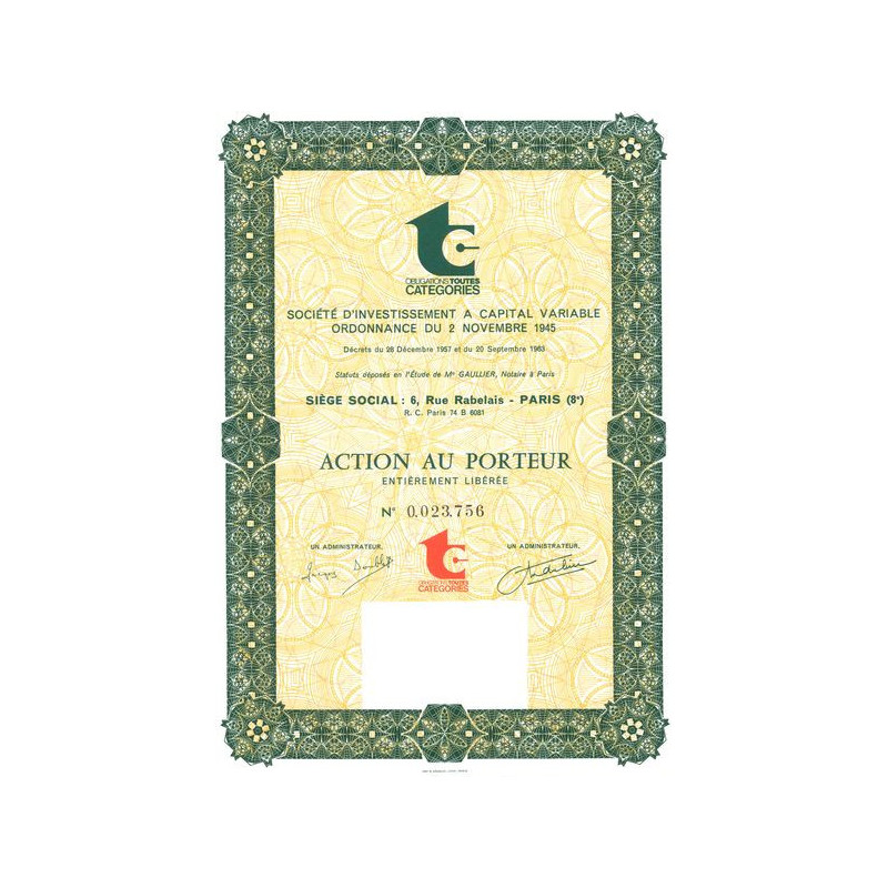 Obligations Toutes Catégories - Sté d'Investissement à Capital Variable (Act)