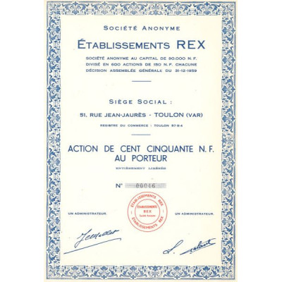 S.A. Etablissements REX (Act 150 NF)