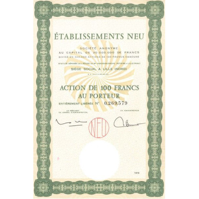 Etablissements Neu (Act 100 F)