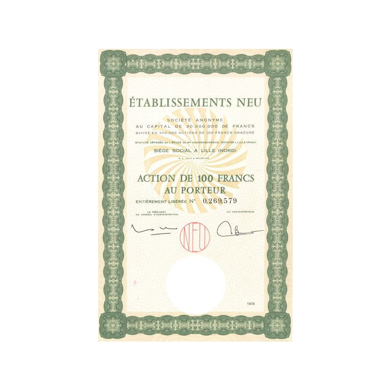 Etablissements Neu (Act 100 F)