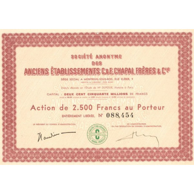 S.A. des Anciens Etablissements C. & E. Chapal Frères & Cie (Act 2500 F)