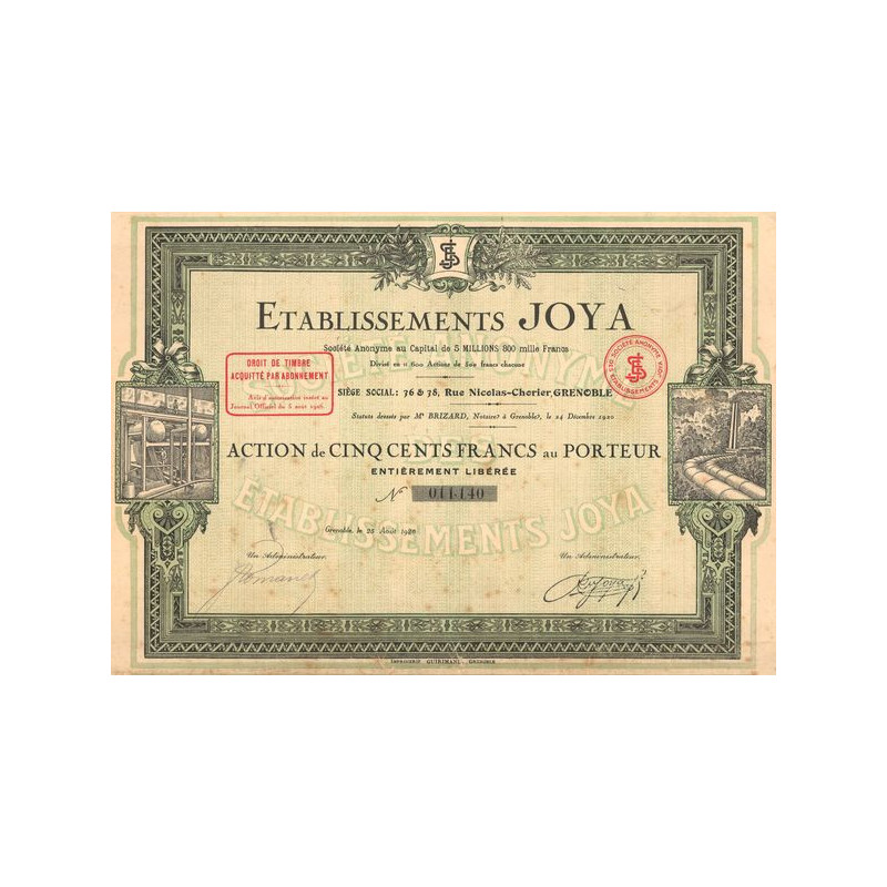 Etablissements JOYA S.A. (Act 500 F)