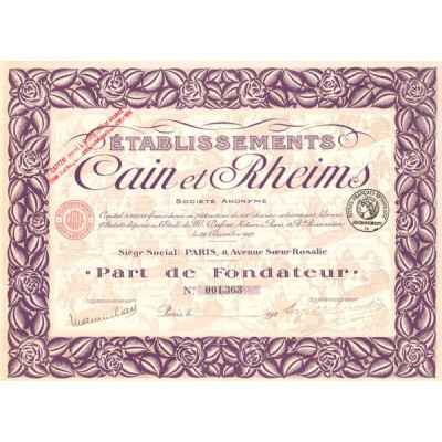 Etablissements Cain et Rheims (PF)
