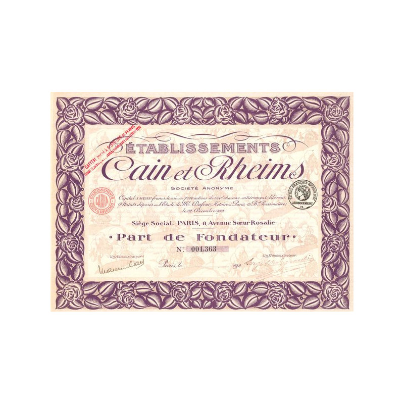 Etablissements Cain et Rheims (PF)