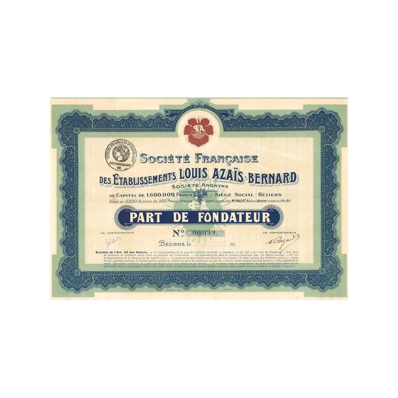 Sté Française des Etablissements Louis Azaïs-Bernard S.A. (PF)