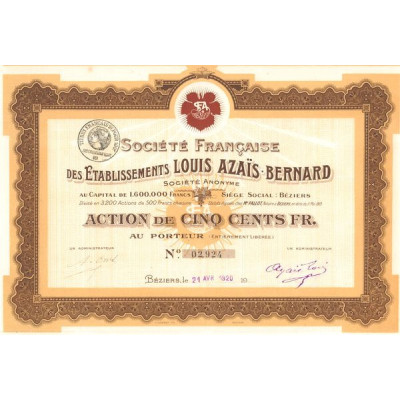 Sté Française des Etablissements Louis Azaïs-Bernard S.A. (Act 500 F)