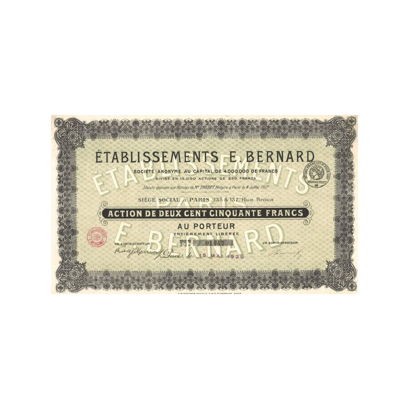 Etablissements E.Bernard (Act 250 F)