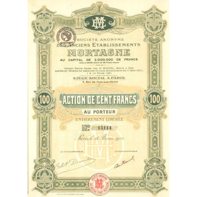 S.A. des Anciens Ets Mortagne (Act 100 F)