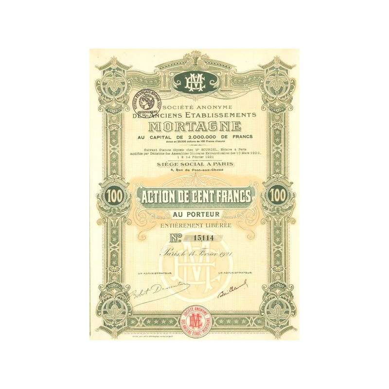 S.A. des Anciens Ets Mortagne (Act 100 F)