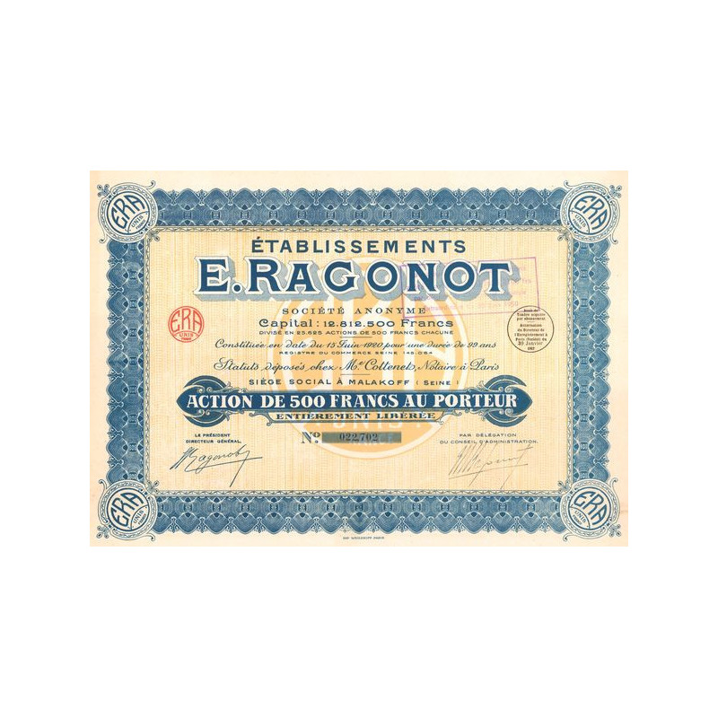Etablissements E.Ragonot (Act 500 F)