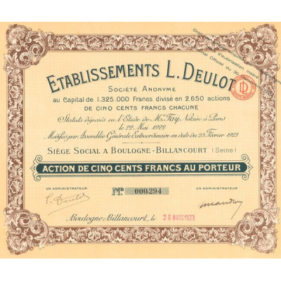 Etablissements L. Deulot (Act 500 F)