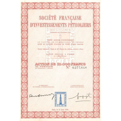 Sté Française d'Investissements Pétroliers (Act 10000 F)