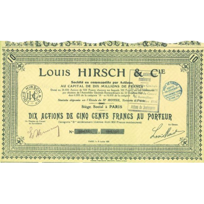 Louis Hirsch & Cie (Titre 10 Act 500 F)