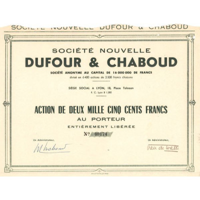 Sté Nouvelle Dufour & Chaboud (Act 2500 F)