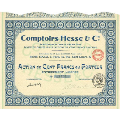 Comptoirs Hesse & Cie (Act 100 F)