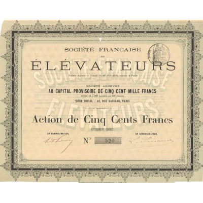 Sté Française des Elévateurs (Act 500 F)