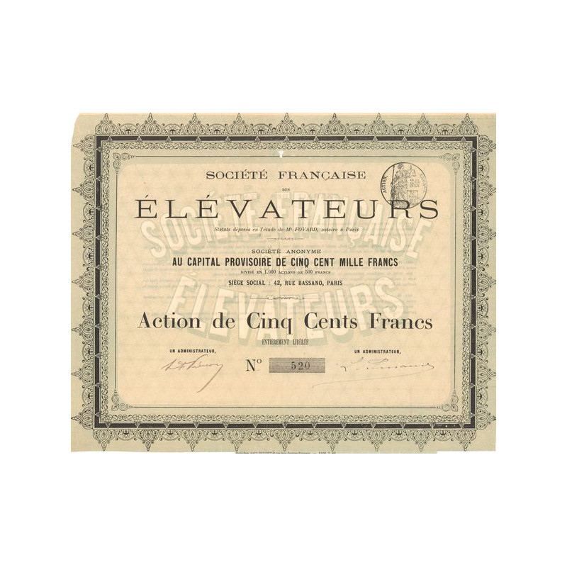 Sté Française des Elévateurs (Act 500 F)