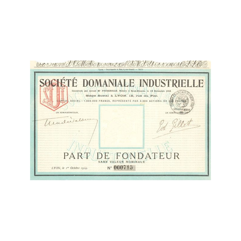 Sté Domaniale Industrielle (PF)