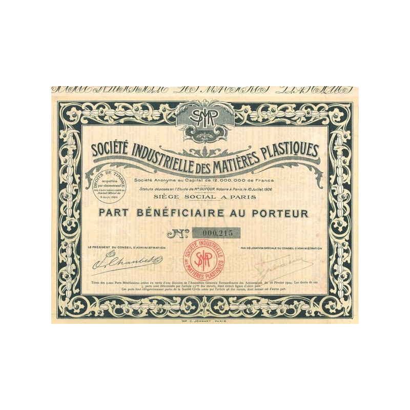 Sté Industrielle des Matières Plastiques (PB)